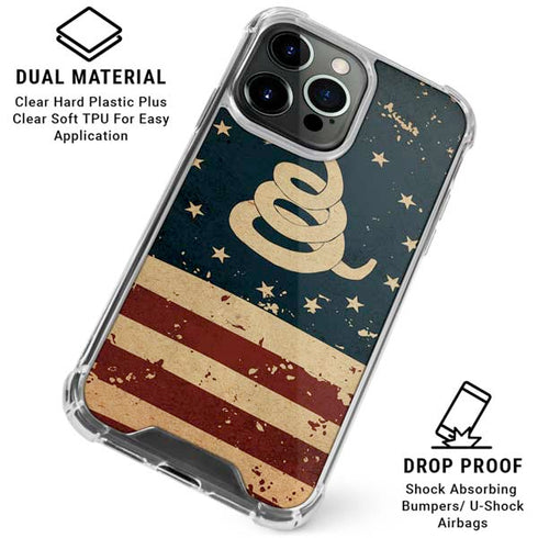 Dont Tread On Me American Flag iPhone 16 Pro Clear Case